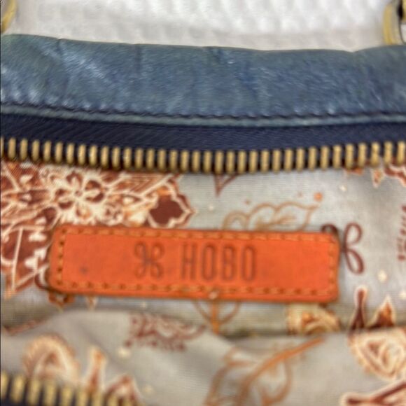 Vintage HOBO Derby Navy Blue Calf Skin Leather Handbag - Picture 2 of 14